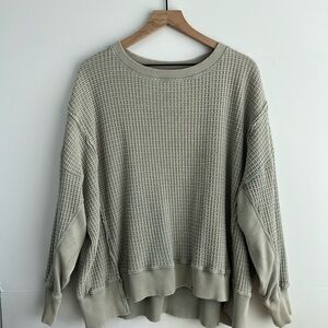 American eagle oversized waffle knit green shirt
